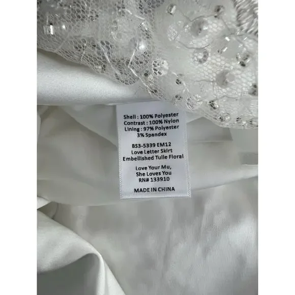 Show Me Your Mumu Wedding Skirt Love Letter Floral, Sequin, SZ S NWT - Picture 7 of 8